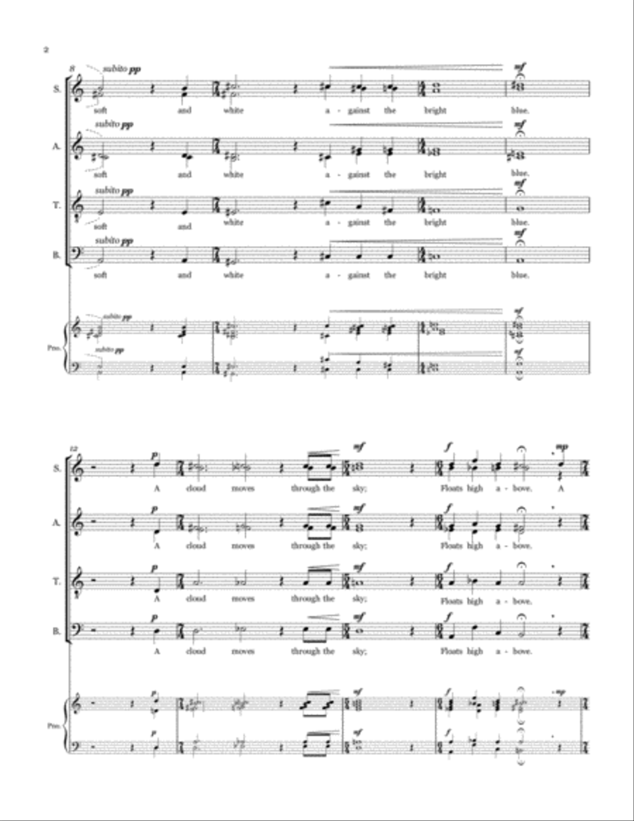 A cloud moves through the sky 4-Part scores gallery preview page 4