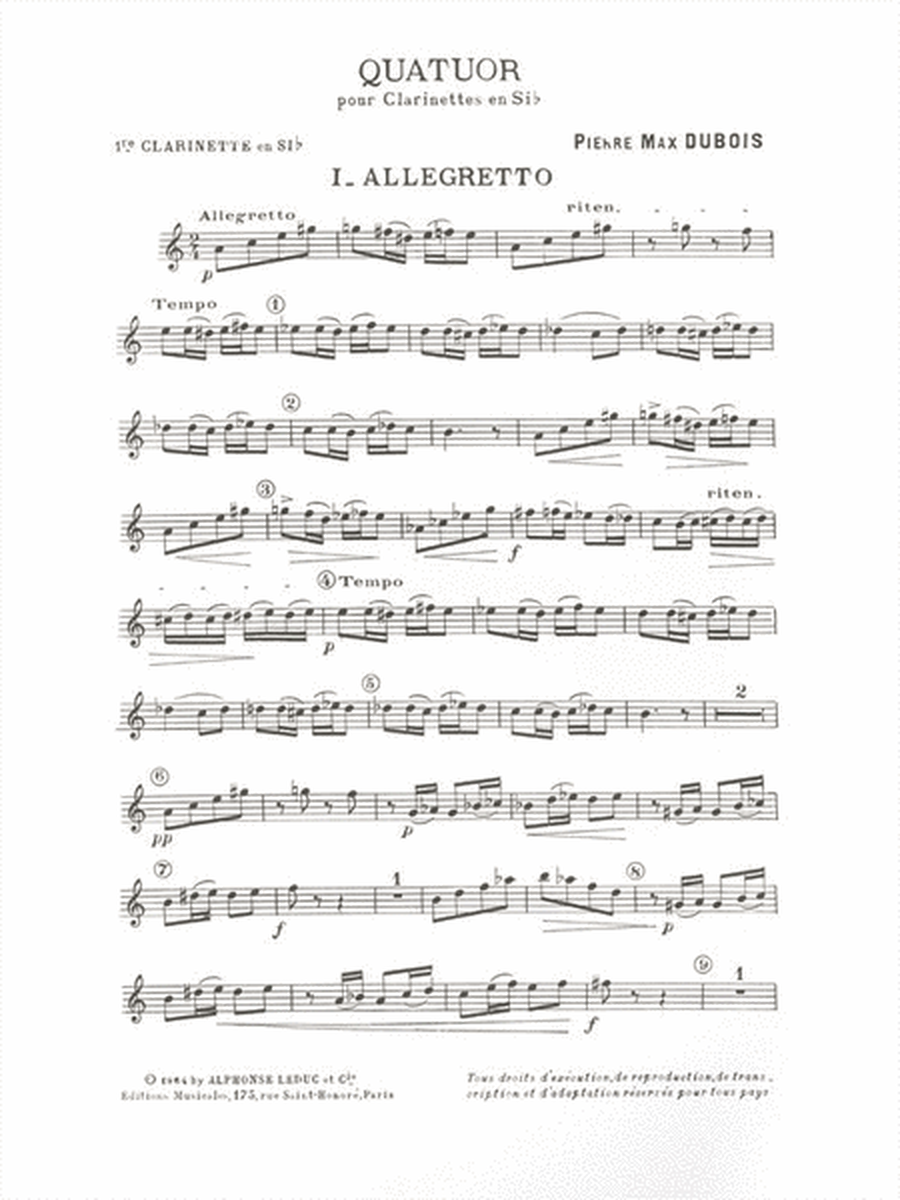 Quartet (four Bb Clarinets)