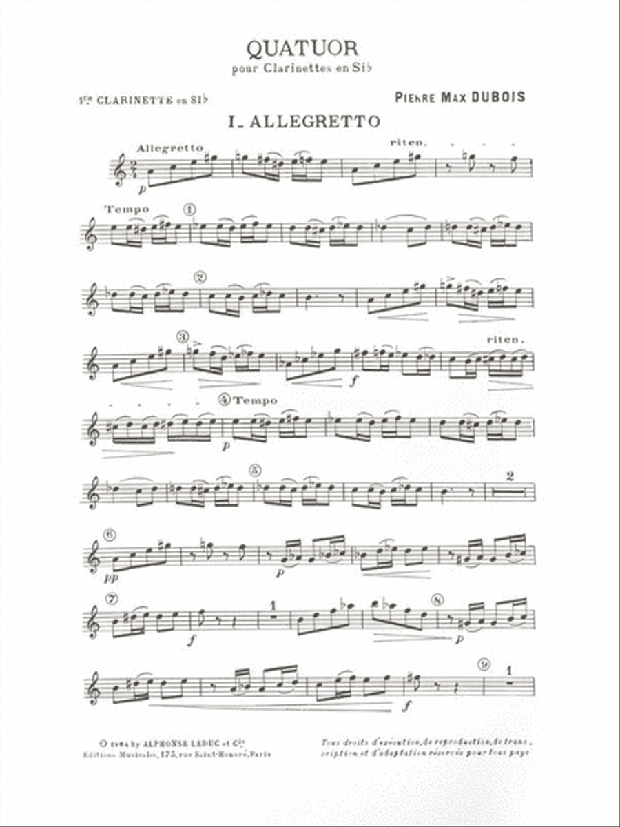 Quartet (four Bb Clarinets) Clarinet Quartet scores gallery preview page 2