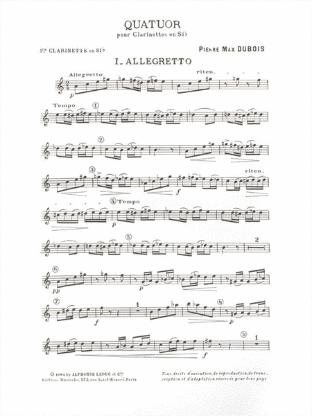 Quartet (four Bb Clarinets)