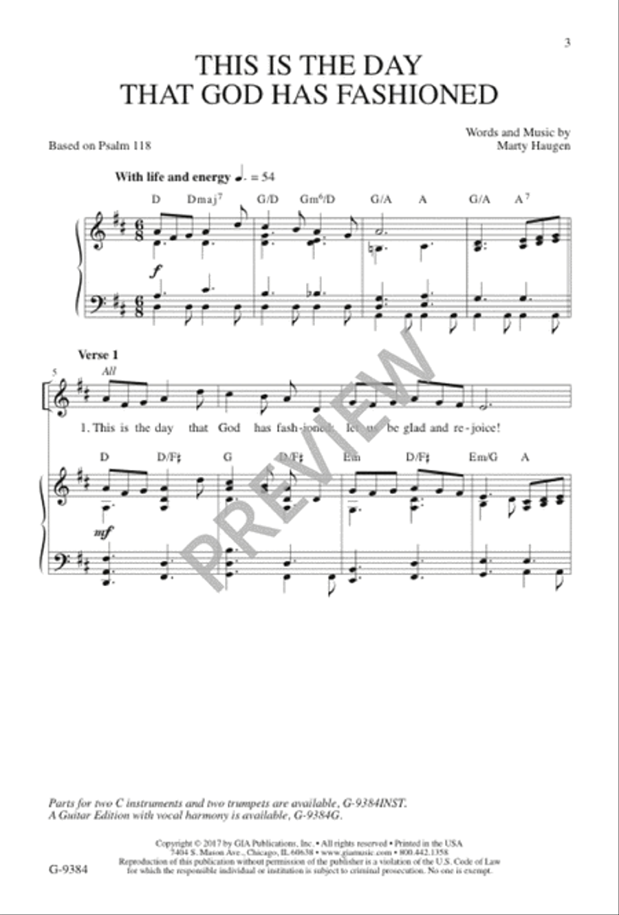 This Is the Day That God Has Fashioned 4-Part scores gallery preview page 4