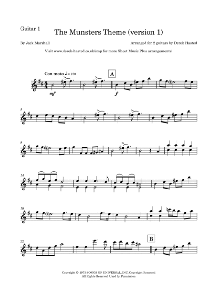 The Munsters Theme Guitar scores gallery preview page 4