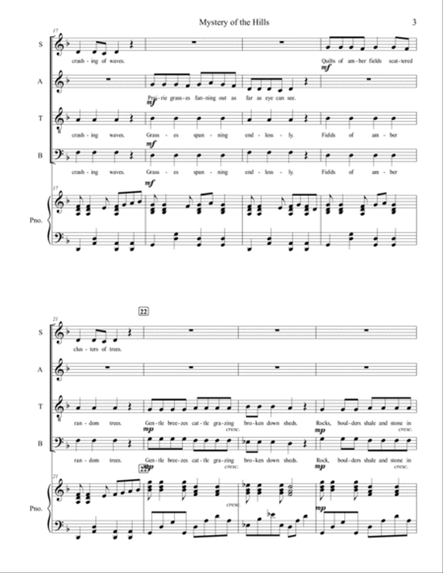 Mystery of the Hills 4-Part scores gallery preview page 5