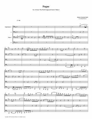Fugue 13 from Well-Tempered Clavier, Book 2 (Euphonium-Tuba Quartet)