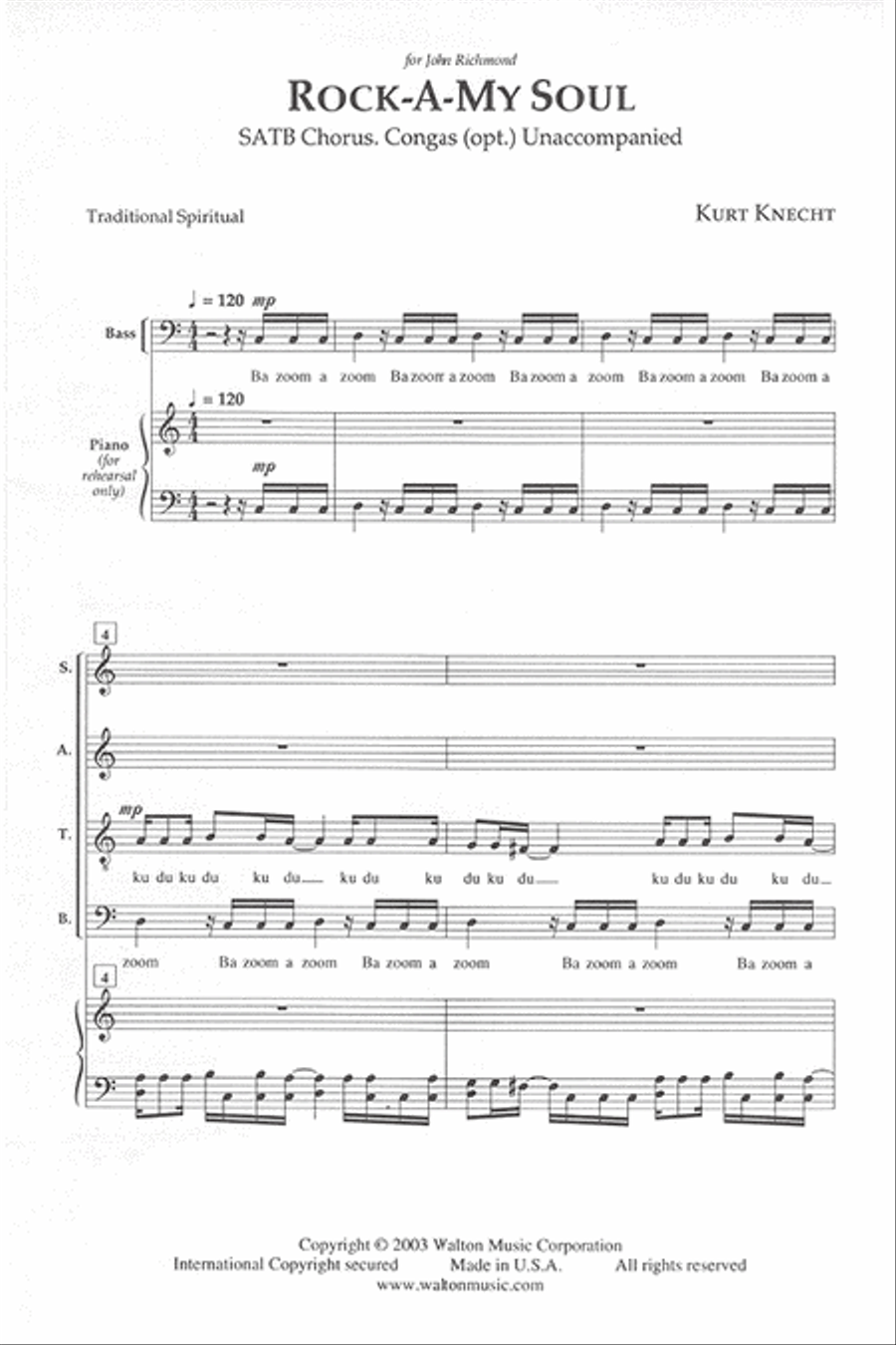 Rock-A-My Soul in the Bosom of Abraham 4-Part scores gallery preview page 2