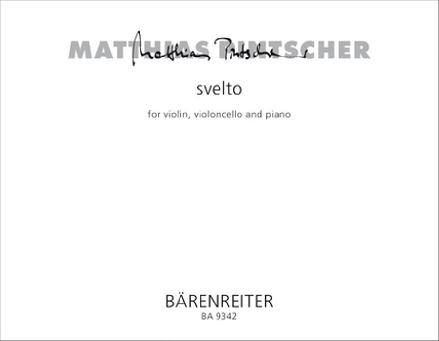 Book cover for svelto for violin, violoncello and piano