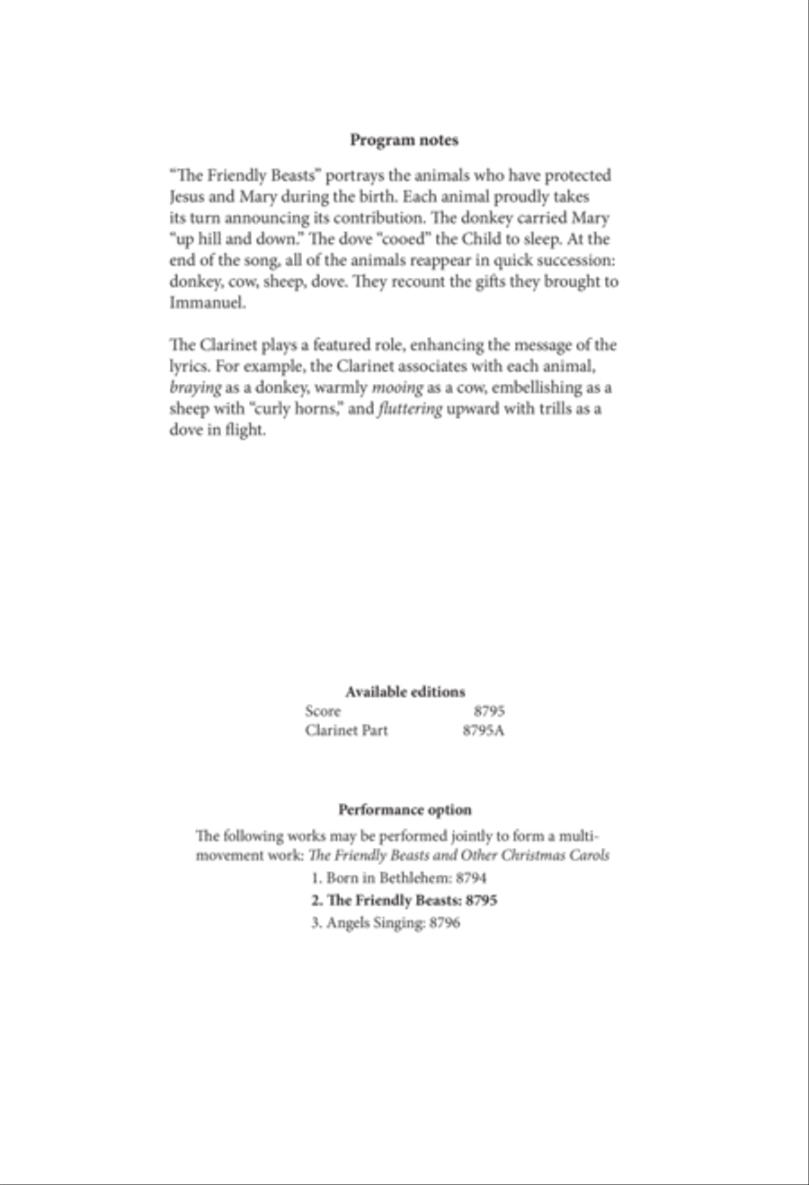 The Friendly Beasts 4-Part scores gallery preview page 2