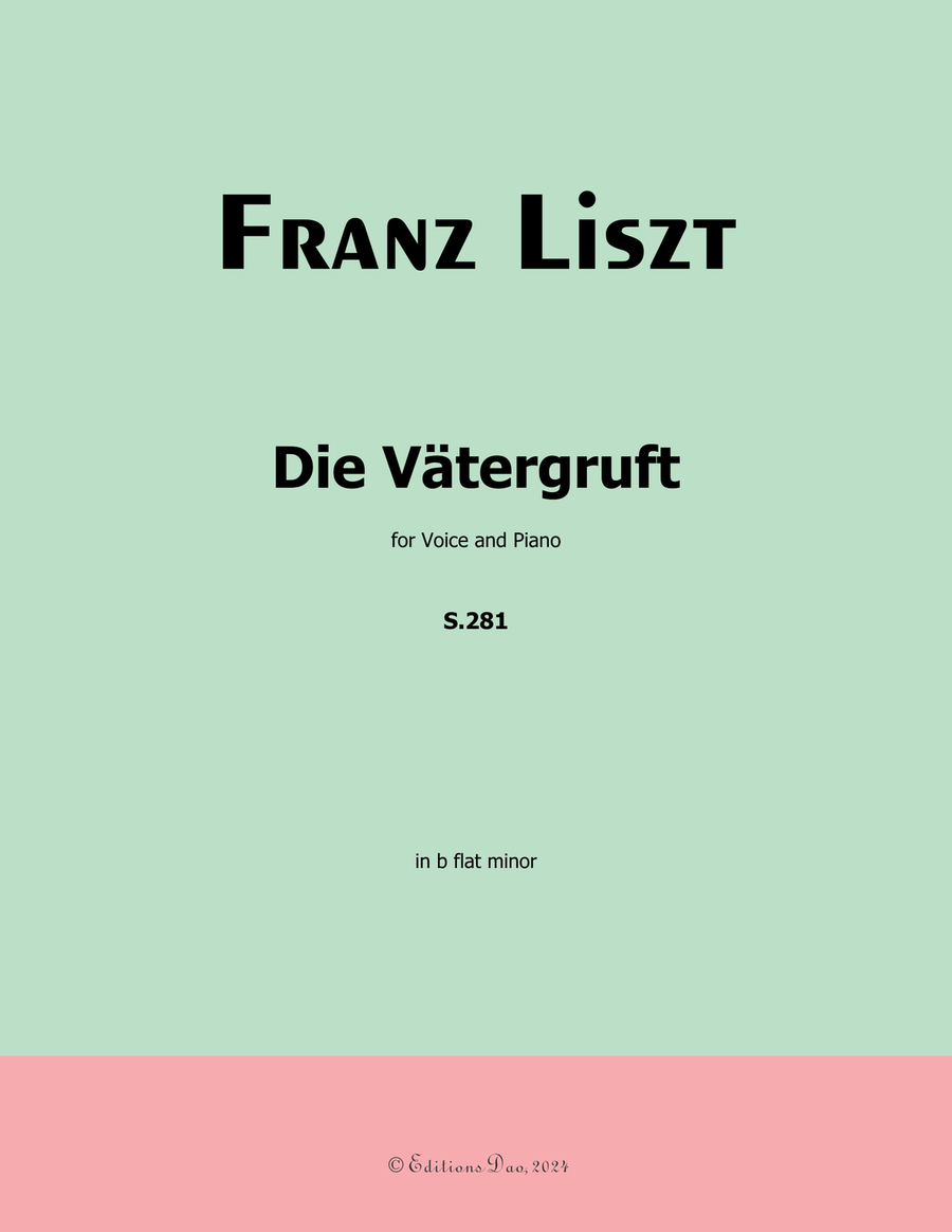 Die Vatergruft, by Liszt, S.281, in b flat minor Voice scores gallery preview page 1