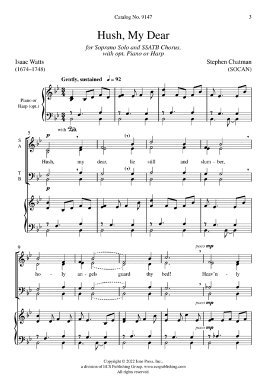 Hush, My Dear SSATB scores gallery preview page 2