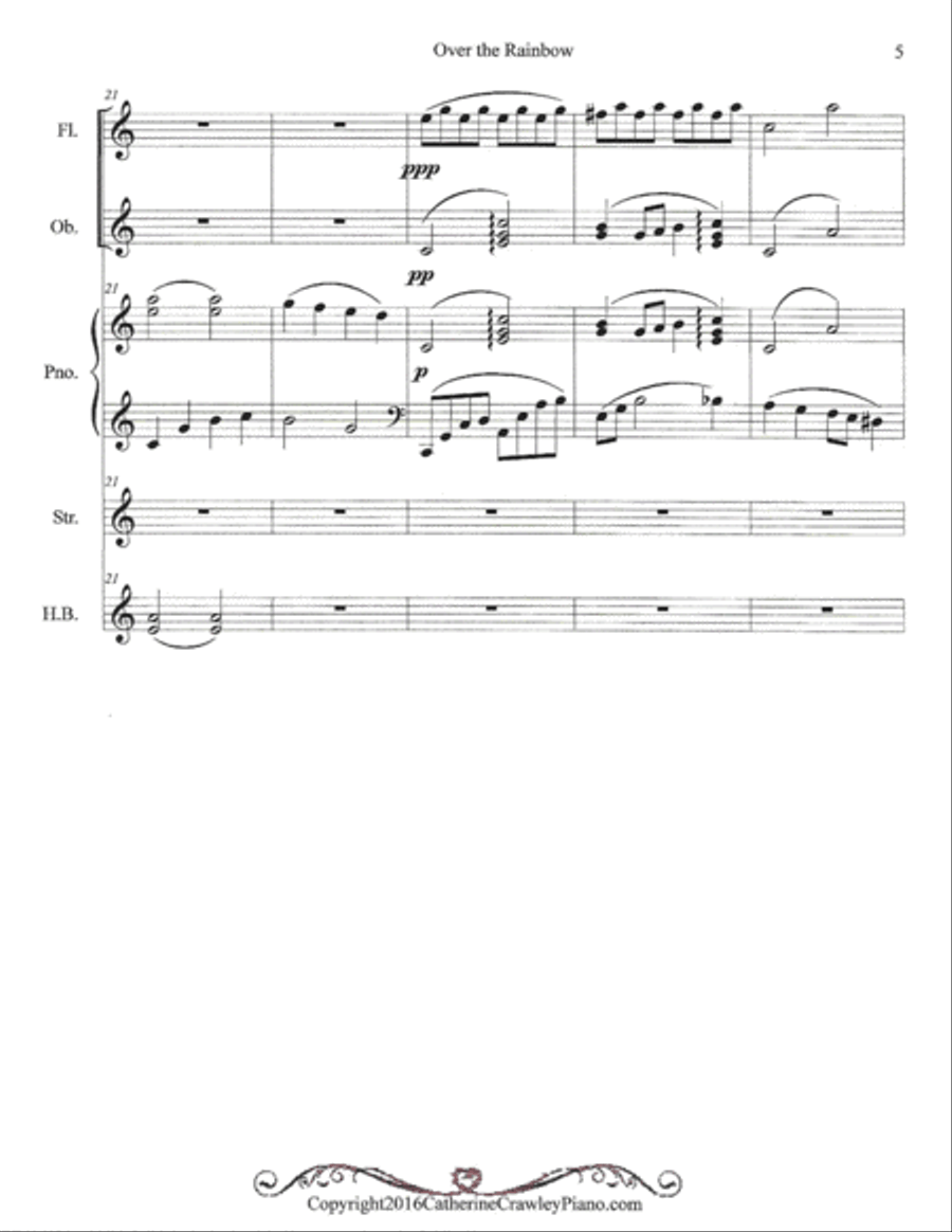 Over The Rainbow (from The Wizard Of Oz) Handbell Choir scores gallery preview page 5