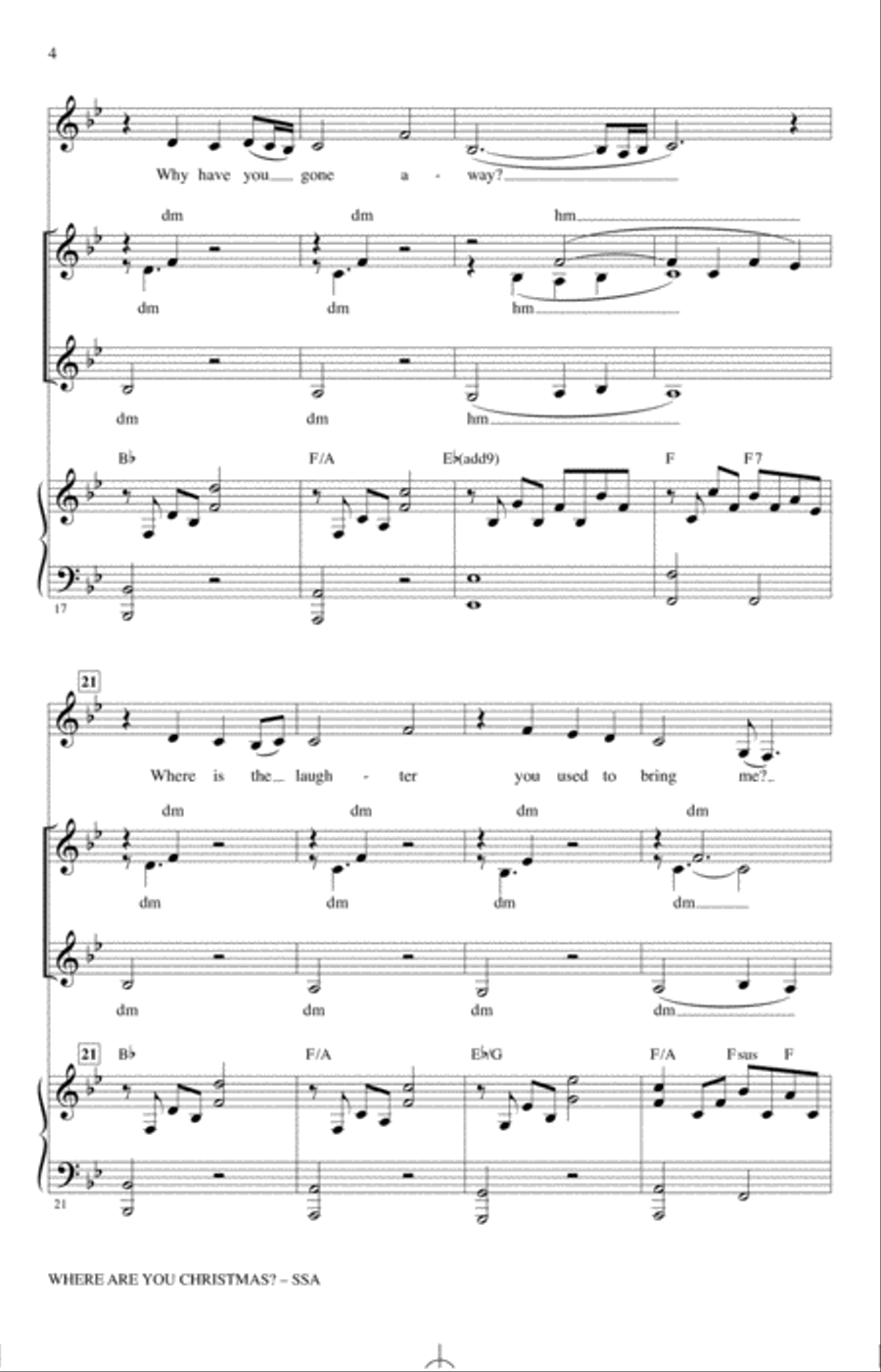 Where Are You Christmas? (from How The Grinch Stole Christmas) (arr. Mark Brymer) SSA scores gallery preview page 3
