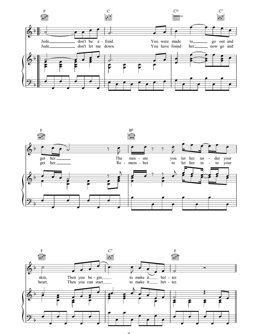 Hey Jude Hey Jude Acoustic Guitar scores gallery preview page 2