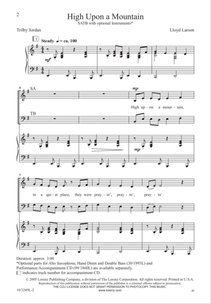 High Upon a Mountain 4-Part scores gallery preview page 2