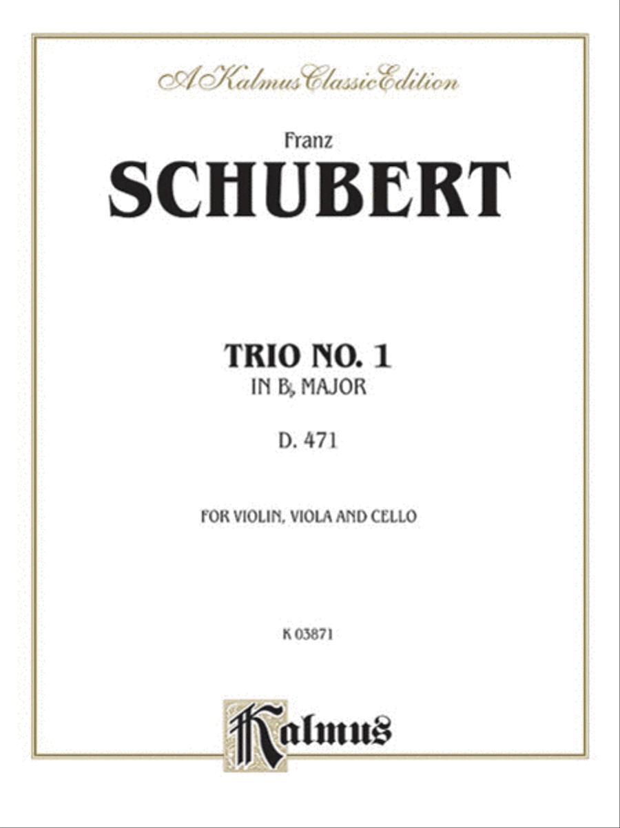 Trio No. 1 in B-flat Major String Trio scores gallery preview page 1