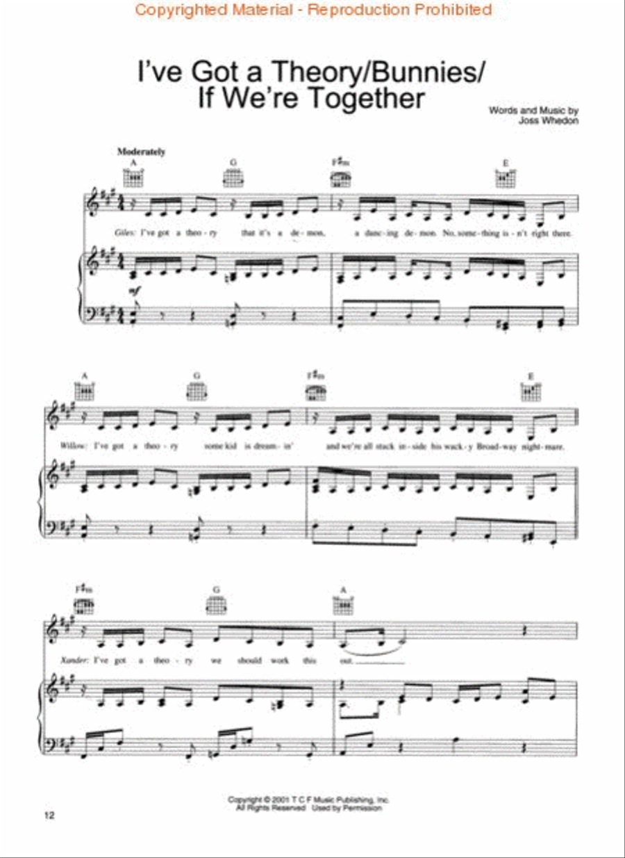 Buffy the Vampire Slayer – Once More with Feeling Piano, Vocal, Guitar scores gallery preview page 3