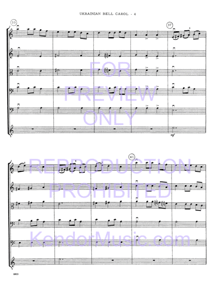 Ukrainian Bell Carol (Carol Of The Bells) (Full Score)