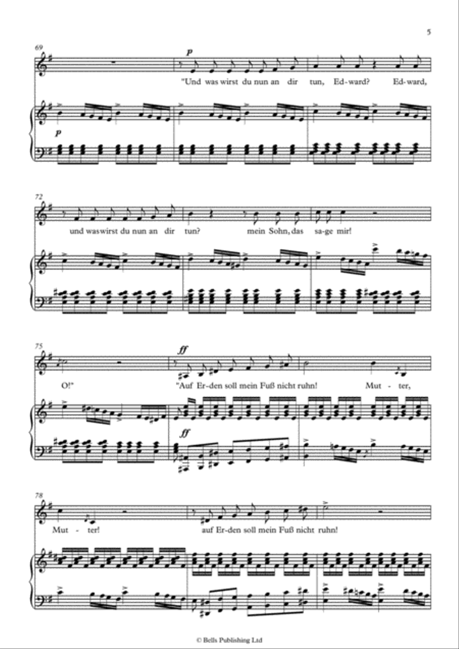 Edward, Op. 1 No. 1 (C minor) Voice Solo scores gallery preview page 5