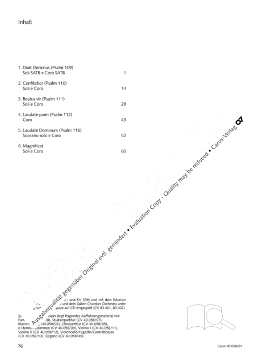 Vesperae solennes de Dominica 4-Part scores gallery preview page 81