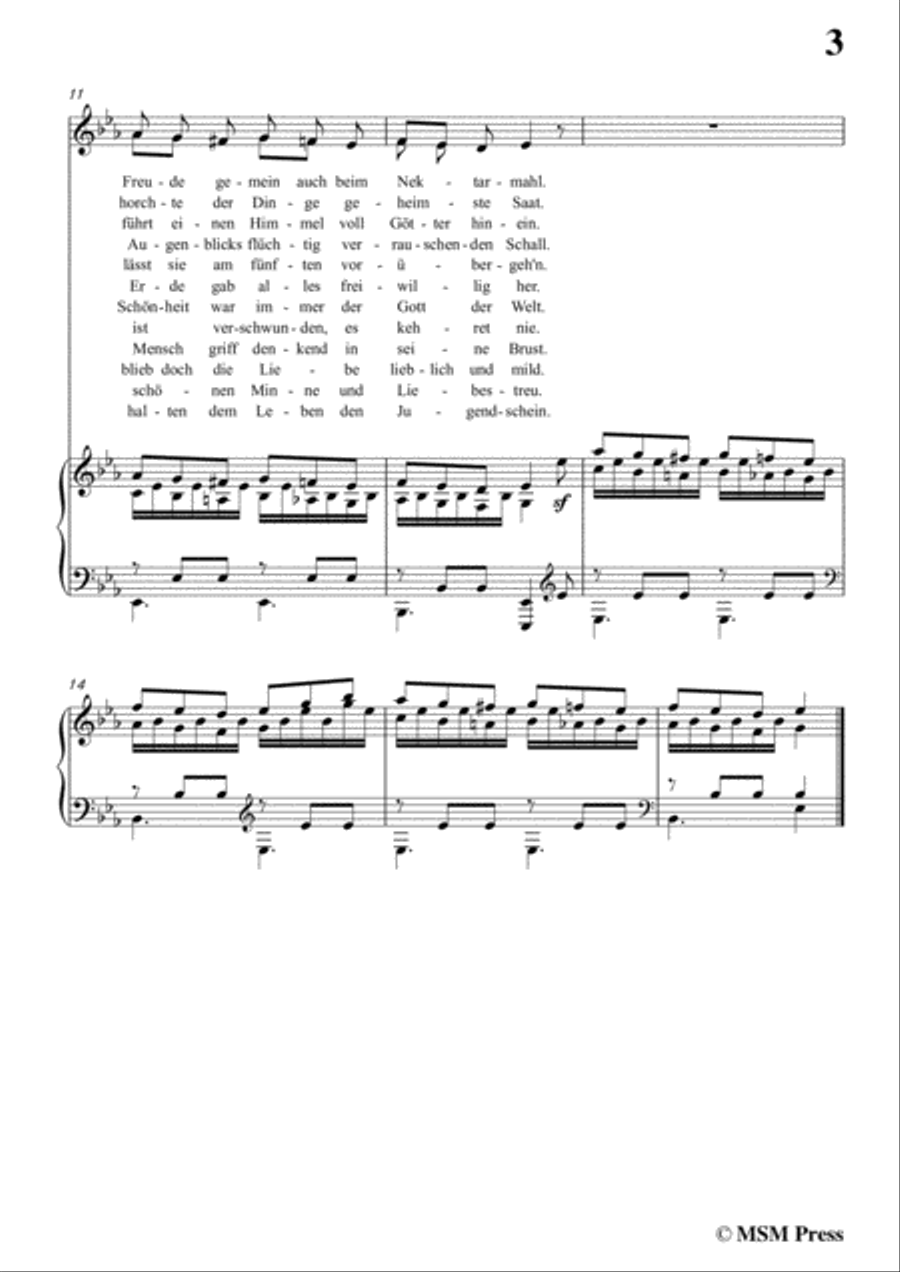 Schubert-Die Vier Weltalter,Op.111 No.3,in E flat Major,for Voice&Piano Voice scores gallery preview page 5