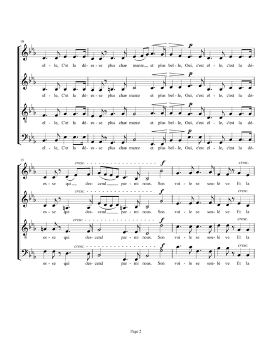Pearl Fishers Duet: Au fond du temple saint 4-Part scores gallery preview page 2