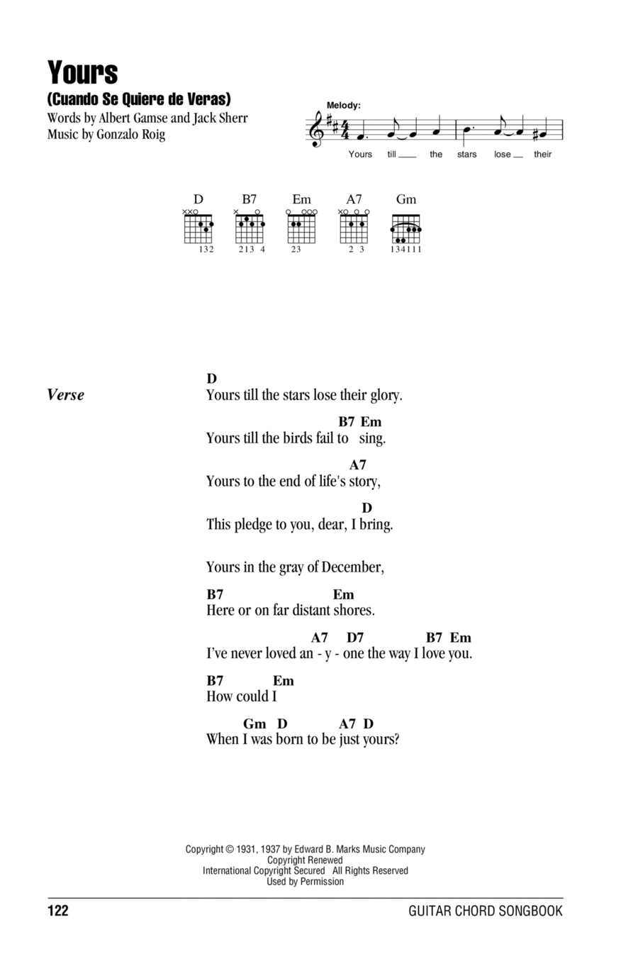 Yours (Cuando Se Quiere De Veras) Electric Guitar scores gallery preview page 1