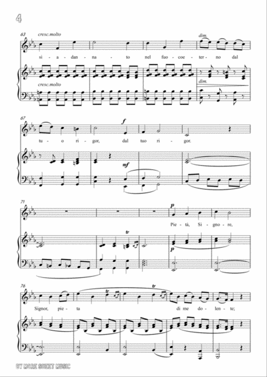 Stradella-Preghiera; Pietà,signore in c minor,for Voice and Piano Voice Solo scores gallery preview page 6