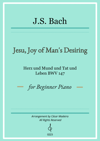 Jesu, Joy of Man's Desiring for Easy Piano (W/Chords) image number null