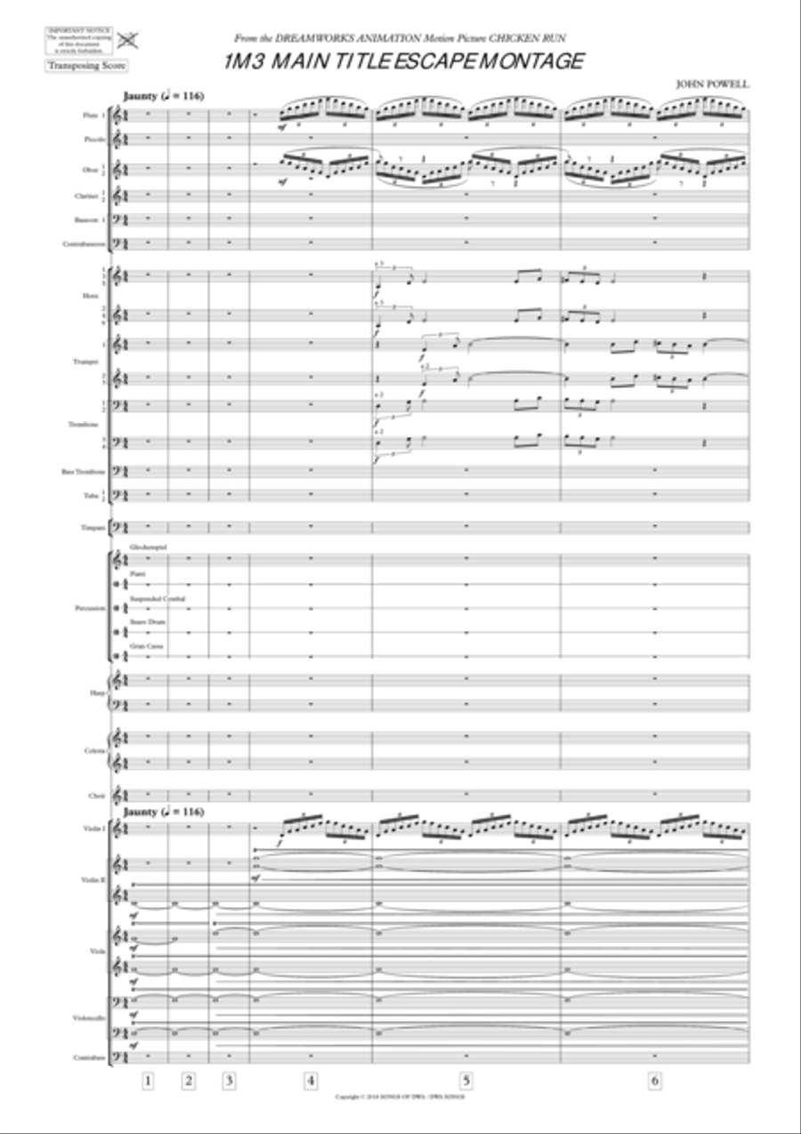 Chicken Run - Main Title Escape Montage Full Orchestra scores gallery preview page 3
