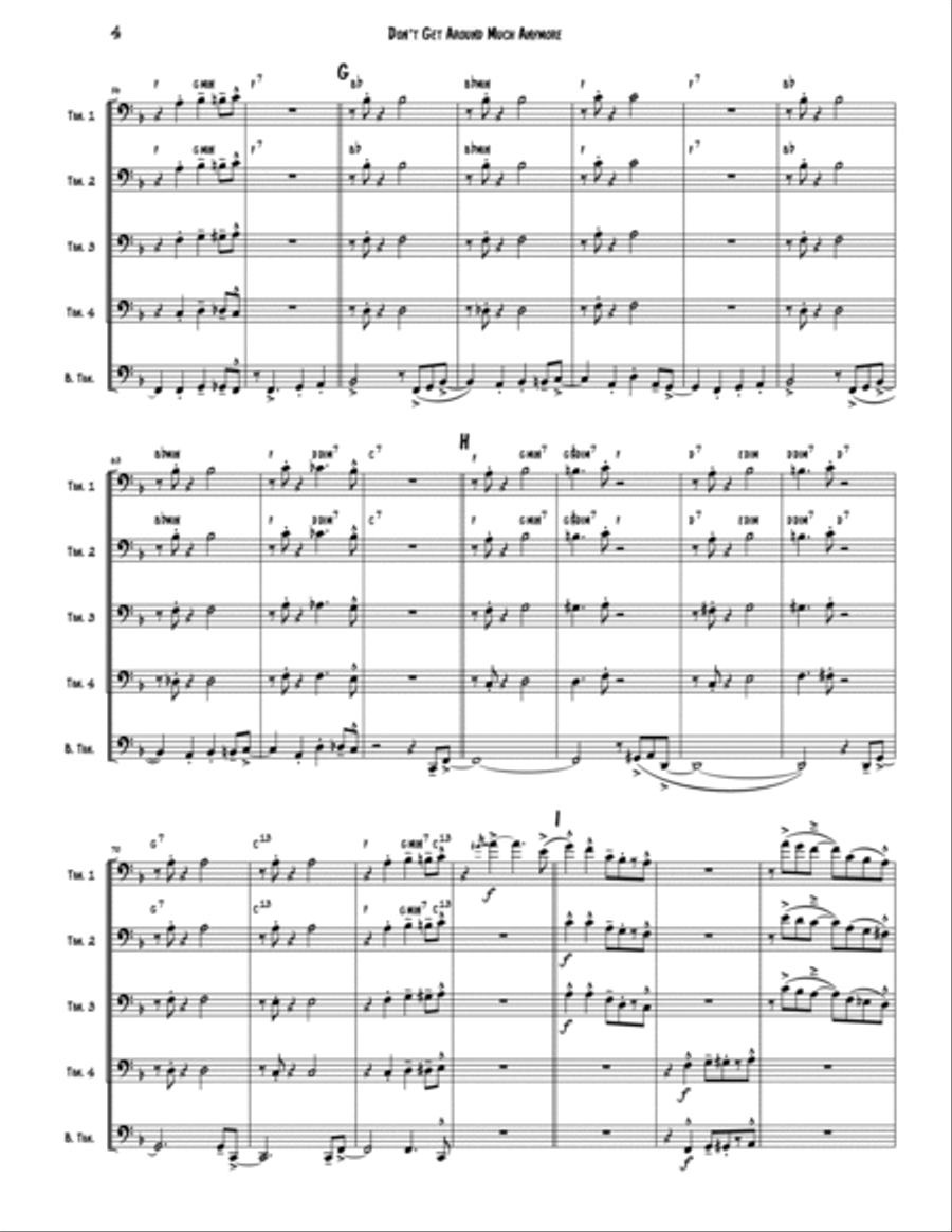 Don't Get Around Much Anymore Brass Quintet scores gallery preview page 4