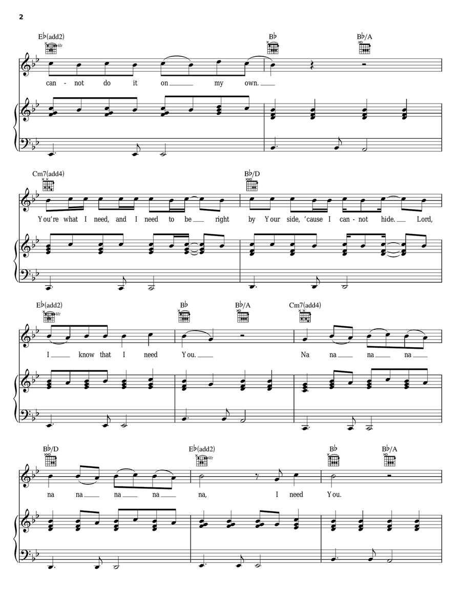 Take My Hand Piano, Vocal, Guitar scores gallery preview page 2
