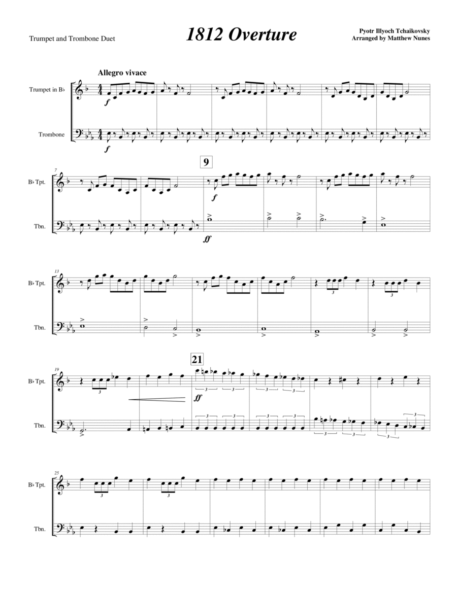 1812 Overture (Duet) Brass Duet scores gallery preview page 1