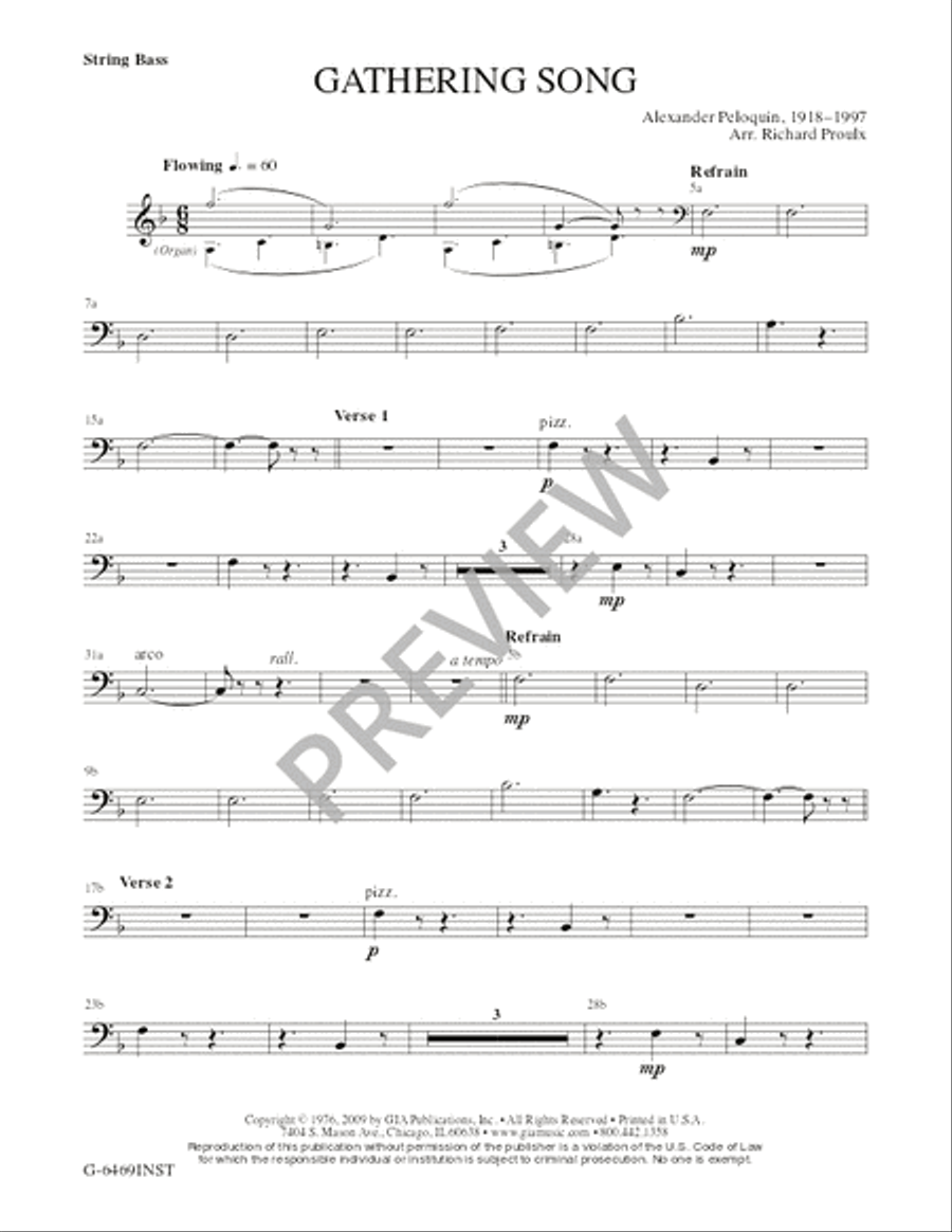 Gathering Song - Full Score and Parts Unison Choir scores gallery preview page 6
