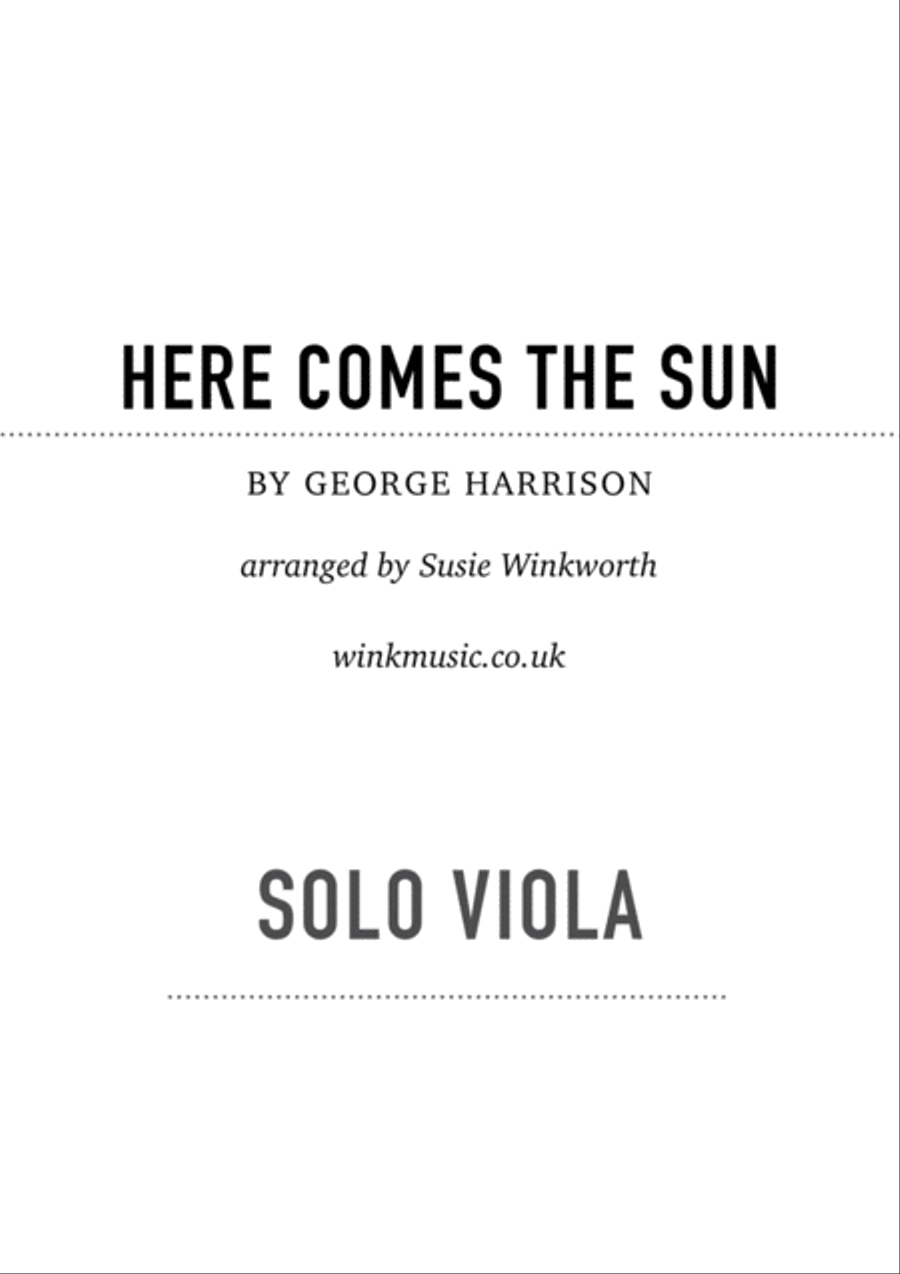Here Comes The Sun Here Comes The Sun Viola Solo scores gallery preview page 1