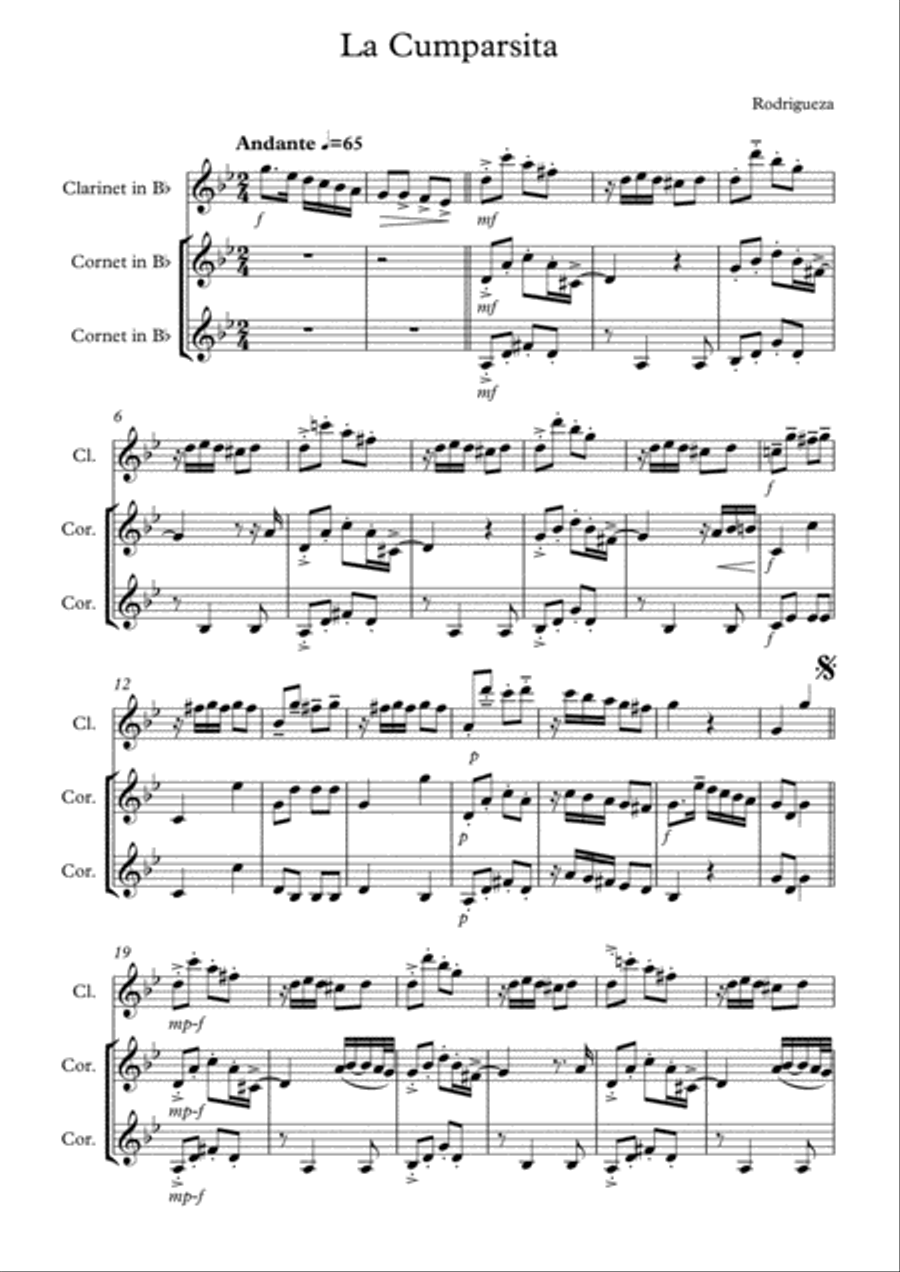 La Cumparsita La Cumparsita Brass Ensemble scores gallery preview page 1