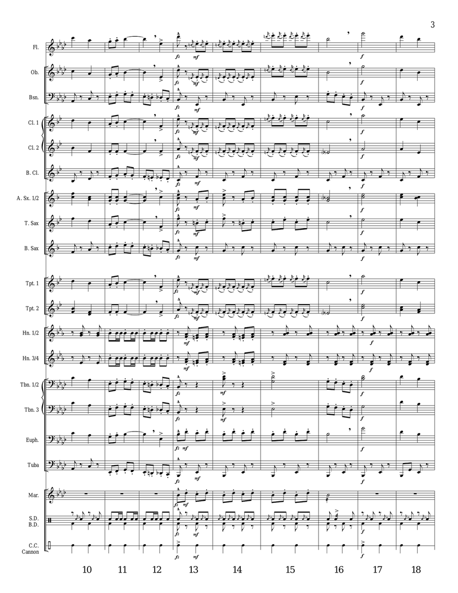 U.S. FIELD ARTILLERY MARCH (The US Army Song) - concert band - score, parts, & license to photocopy Concert Band scores gallery preview page 5