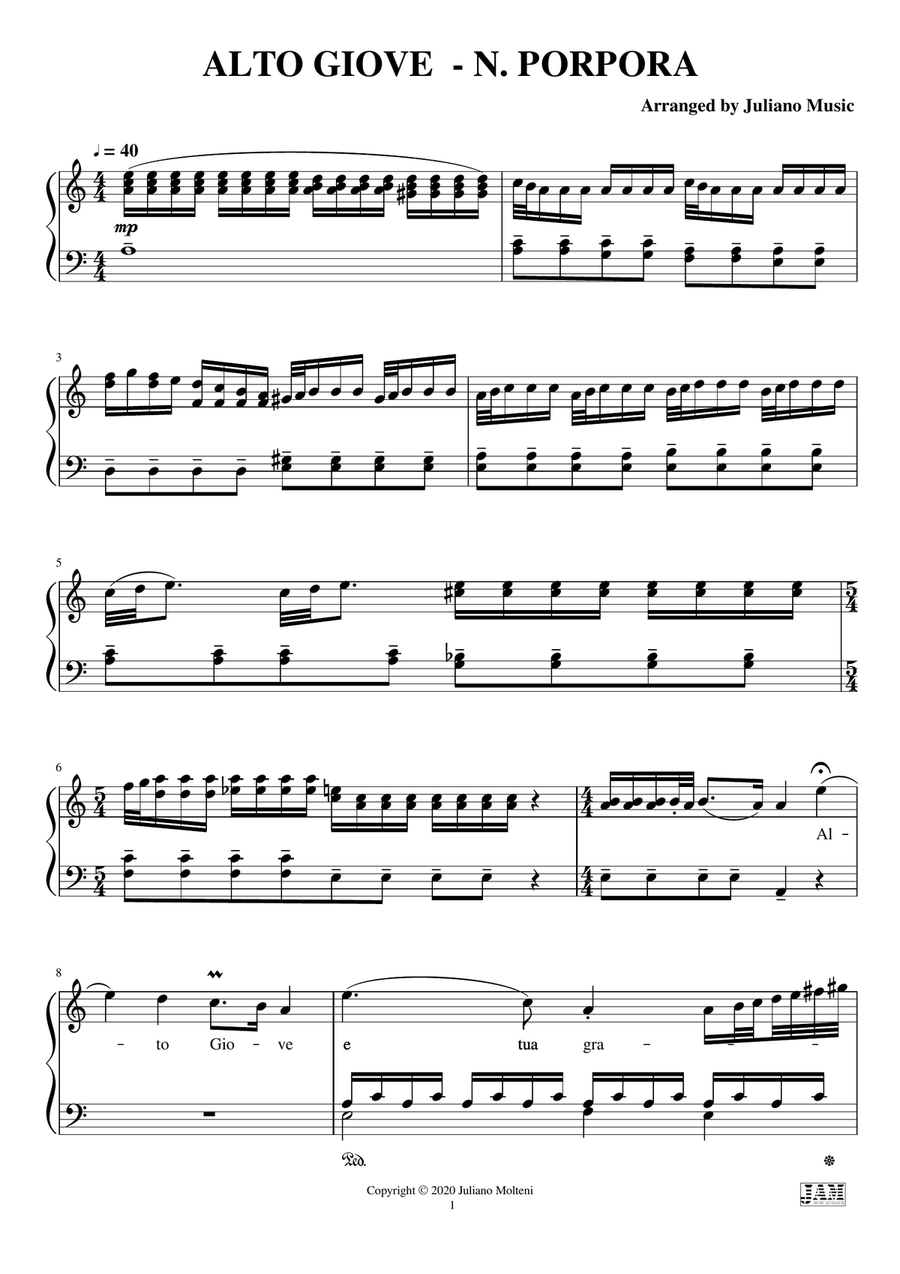 ALTO GIOVE (PIANO REDUCTION WITH LYRICS) - N. PORPORA Piano, Vocal scores gallery preview page 3