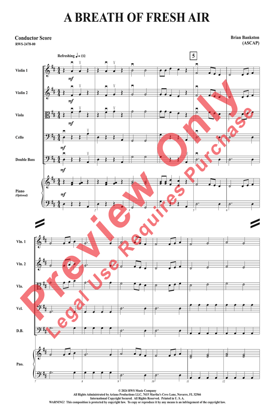 A Breath Of Fresh Air A Breath Of Fresh Air String Orchestra scores gallery preview page 4