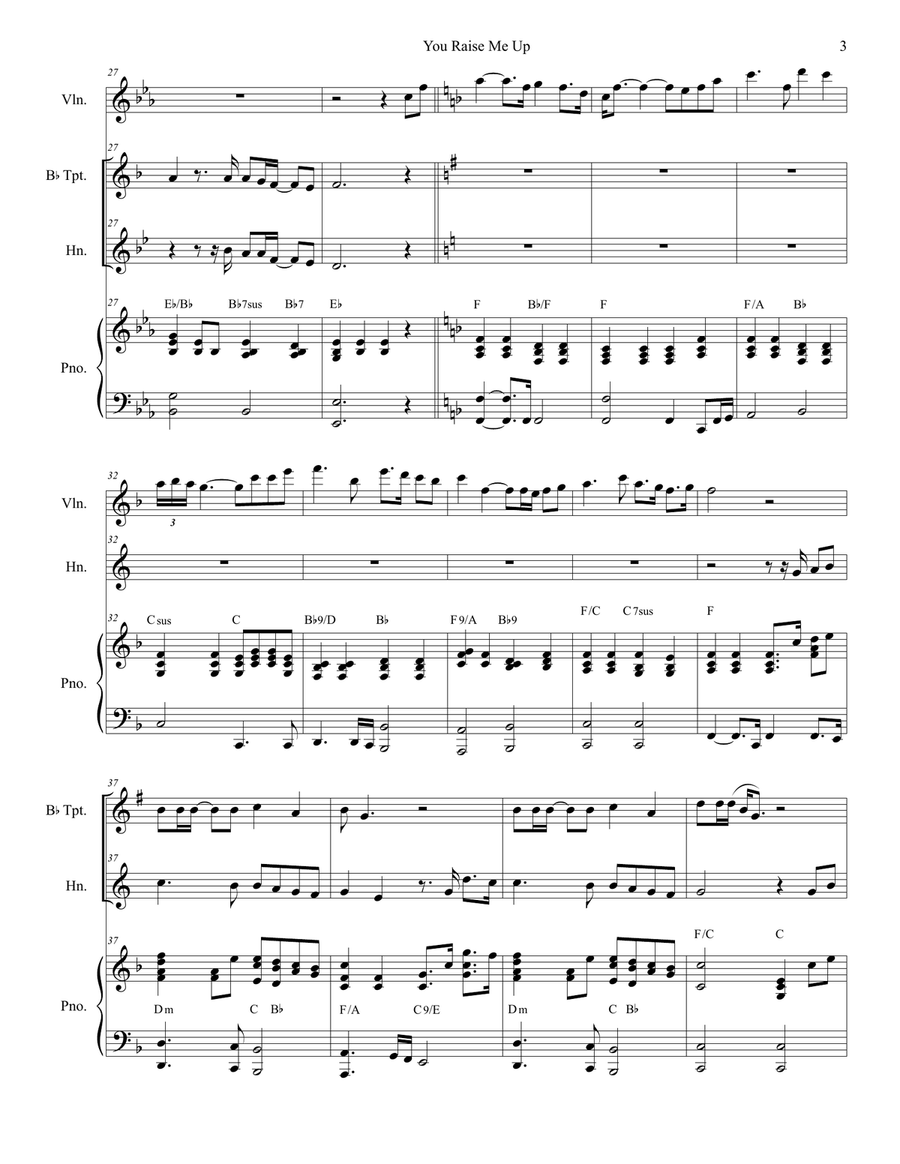 You Raise Me Up You Raise Me Up Brass Duet scores gallery preview page 3