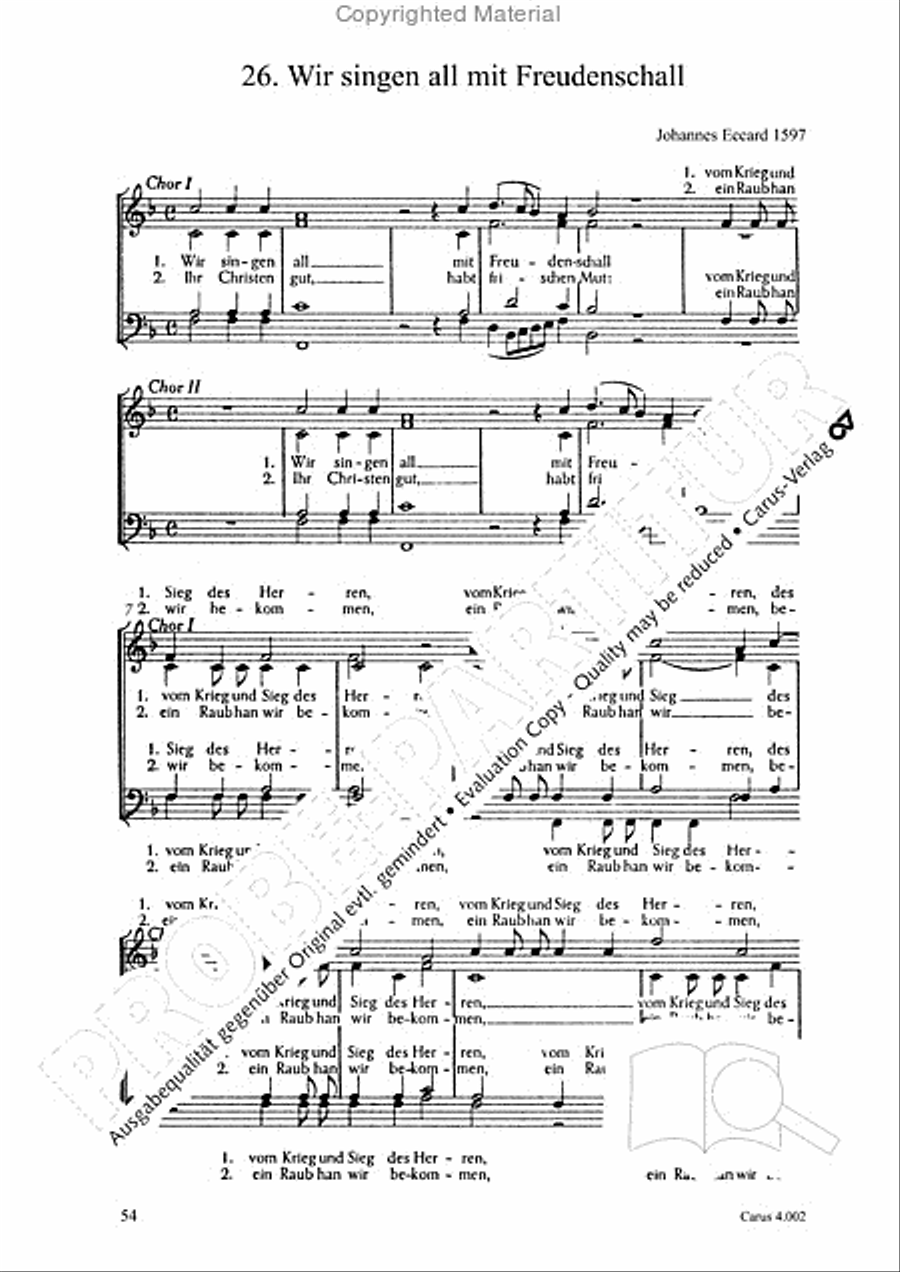Eccard: 29 Choralbearbeitungen Collection / Songbook scores gallery preview page 55
