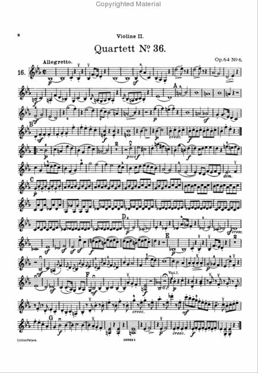 String Quartets, Volume 2 - 16 Famous Quartets String Quartet scores gallery preview page 3