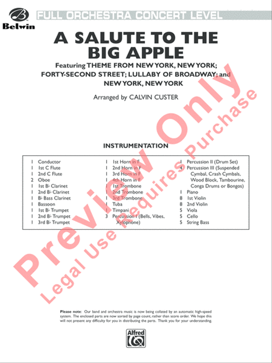 A Salute to the Big Apple Full Orchestra scores gallery preview page 2