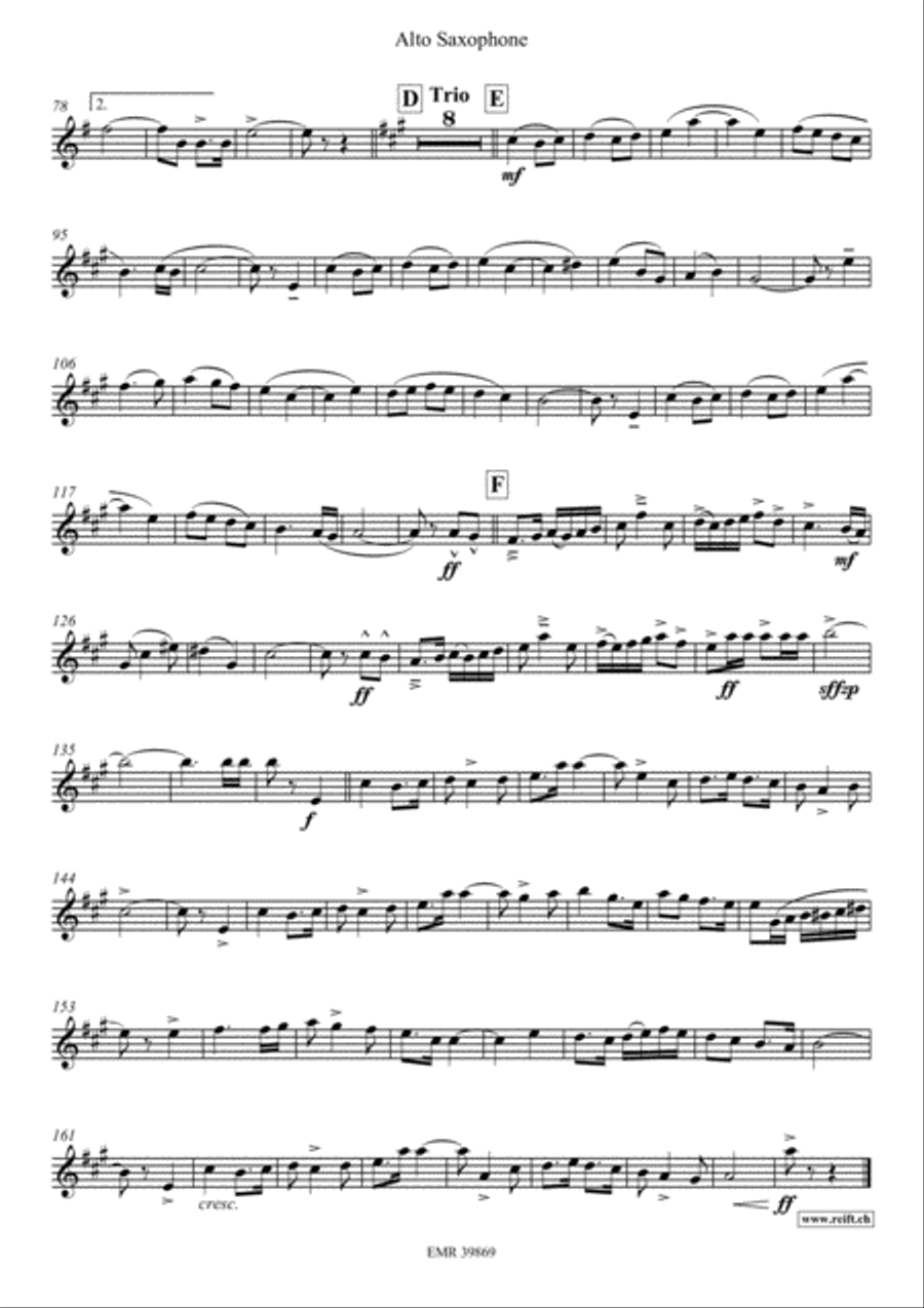 10 Greatest Famous Marches Alto Saxophone scores gallery preview page 6