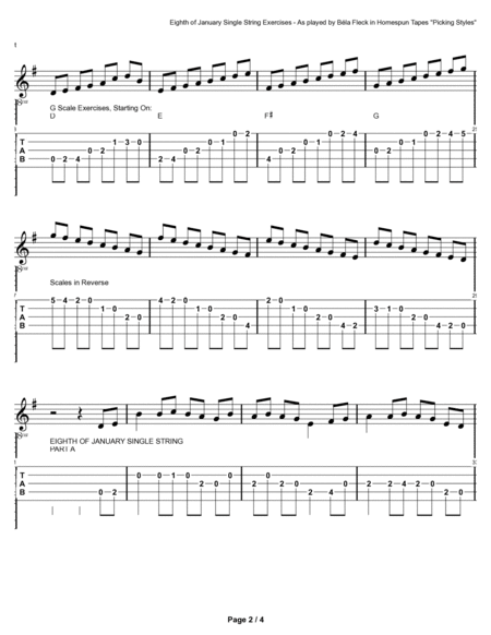 Eighth of January Single String Exercises
