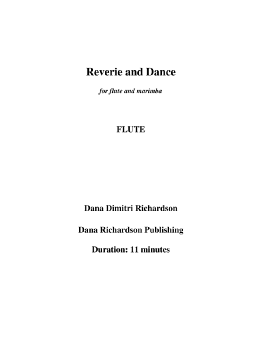 Reverie and Dance for flute and marimba-flute part Flute Solo scores gallery preview page 1