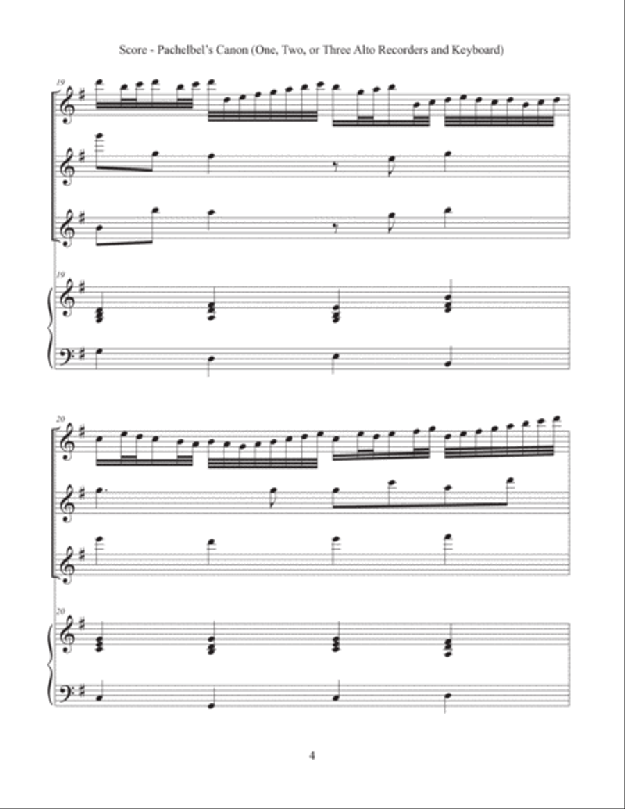 Canon (Alto Recorder and Keyboard) Bassoon scores gallery preview page 5