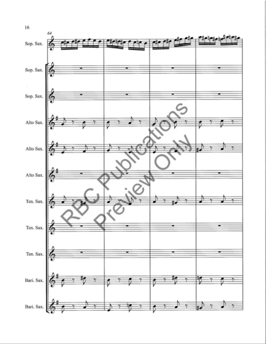 Flight Of The Bumble Bee Saxophone Choir Alto Saxophone scores gallery preview page 19