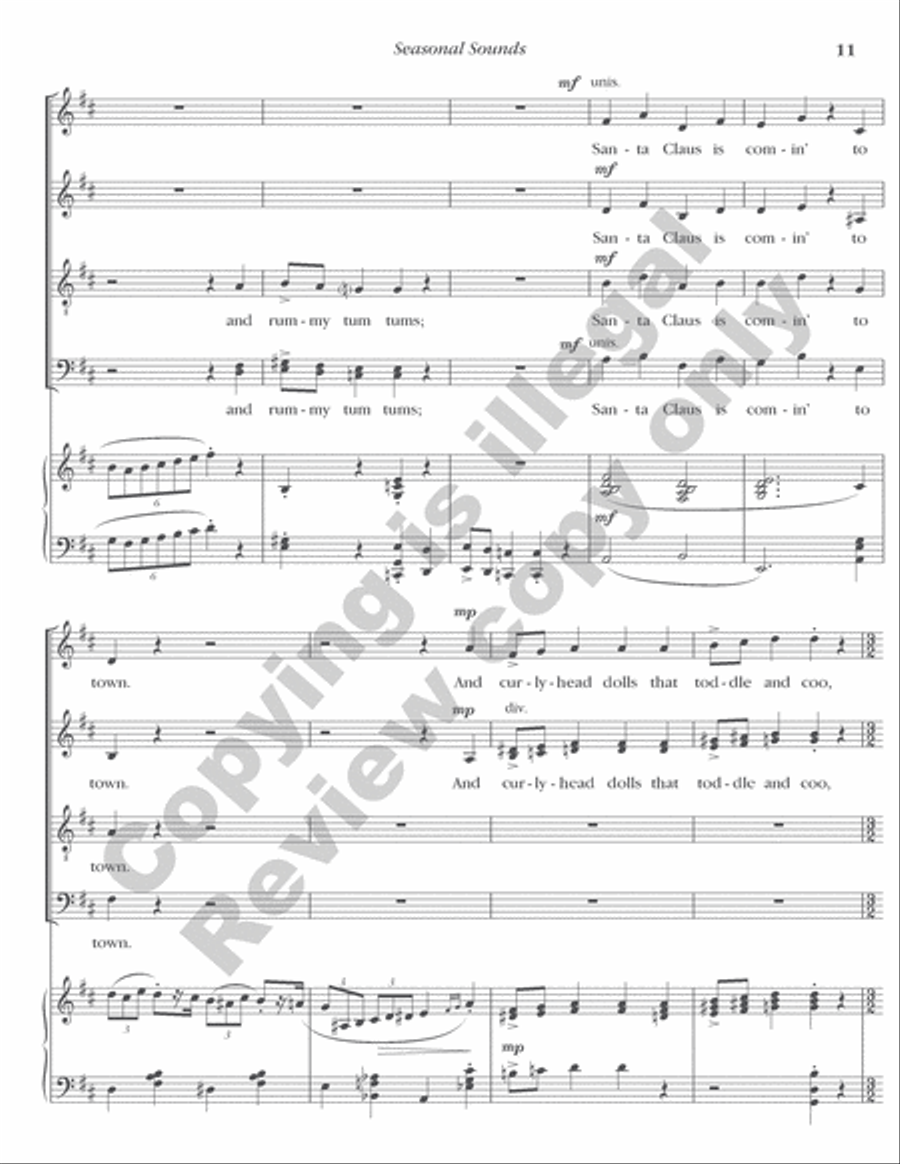Seasonal Sounds 4-Part scores gallery preview page 11