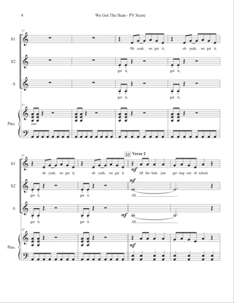 We Got The Beat SSA scores gallery preview page 4
