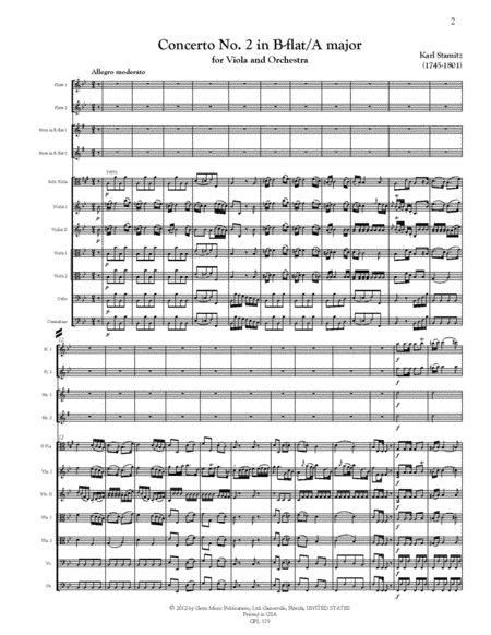 Concerto No. 2 in B-flat/A major Viola and Orchestra