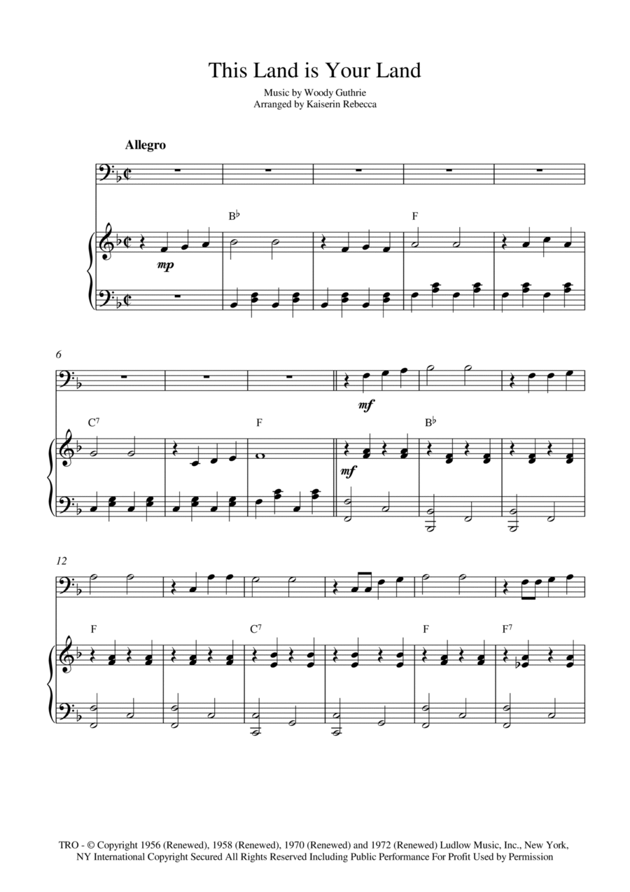 This Land Is Your Land Bassoon scores gallery preview page 1